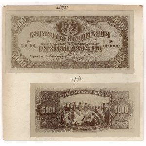 Bułgaria, FOTO-PROJEKTY NIEOBIEGOWEGO 5.000 leva 1921 (awers i rewers) 