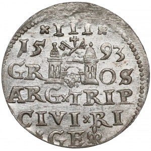  Zygmunt III Waza, Trojak Ryga 1593 - LIV