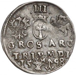 Zygmunt III Waza, Trojak Wilno 1598 - Chalecki - falista kryza (RR)
