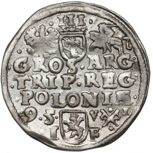 Zygmunt III Waza, Trojak Poznań 1595 - z inicjałami V-I