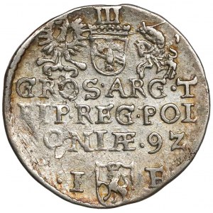 Zygmunt III Waza, Trojak Olkusz 1592 - mała głowa 