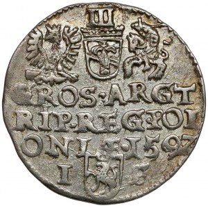 Zygmunt III Waza, Trojak Olkusz 1592 - duża głowa