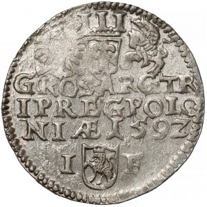 Zygmunt III Waza, Trojak Olkusz 1592 - duża głowa - b.ładny