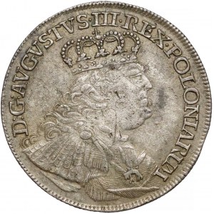August III Sas, Ort Lipsk 1754 - szerokie, z małą głową