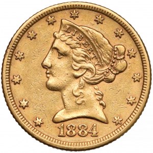 USA, 5 dolarów 1884 - Liberty Head