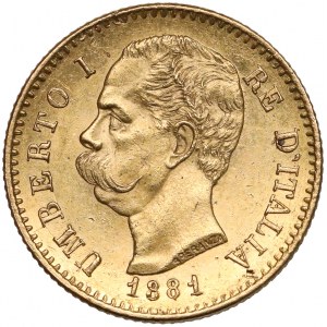Italy, Umberto I, 20 lire 1881