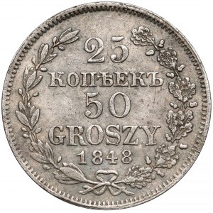 25 kopiejek = 50 groszy 1848 MW, Warszawa 