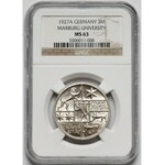 Deutschland, Weimarer Republik, 3 Reichsmark 1927-A - 400 Jahre Philipps-Universität Marburg - NGC MS63