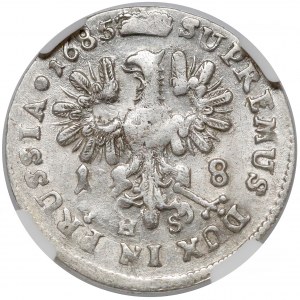 Deutschland, Brandenburg-Preußen, Friedrich Wilhelm, 18 Groschen Königsberg 1685 HS - NGC MS62