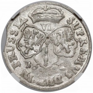 Deutschland, Brandenburg-Preußen, Friedrich Wilhelm, 6 Groschen Königsberg 1682 HS - NGC AU58