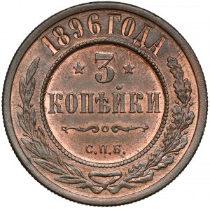 Rosja, Mikołaj II, 3 kopiejki 1896
