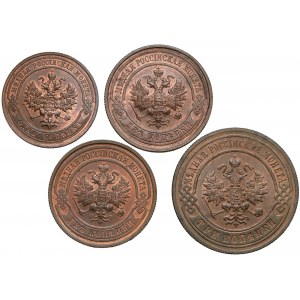 Russia, Nicholas II, 1 Kopeck - 3 Kopecks 1897-1915 (4pcs)