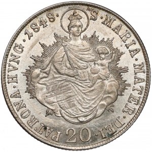 Hungary, Ferdinand I, 20 kreuzer 1848-B