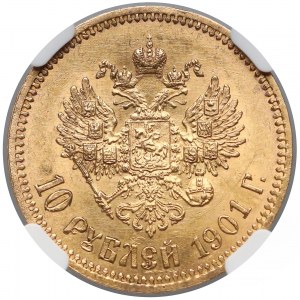 Rosja, Mikołaj II, 10 rubli 1901 ФЗ - mennicze 