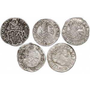 Bohemia, 3 Kreuzer 1638-69 (5pcs)