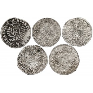 Bohemia, 3 Kreuzer 1638-69 (5pcs)