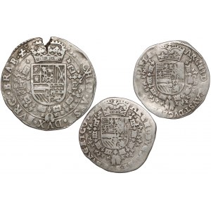 Netherlands, Albert & Isabella, Philip IV, ¼ & ½ patagon 1651 (3pcs)