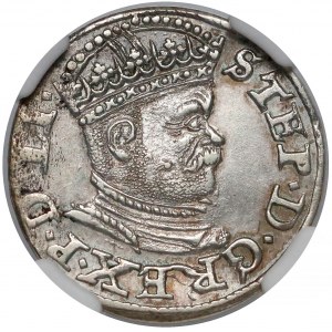 Stefan Batory, Trojak Ryga 1586 - mała głowa