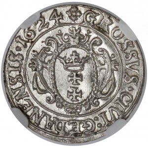 Zygmunt III Waza, Grosz Gdańsk 1624 - PIĘKNY