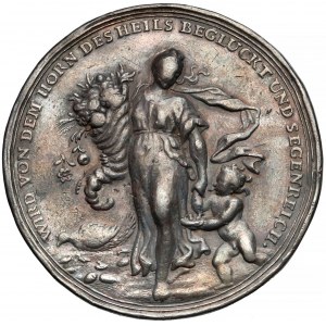 Niemcy, Augsburg, srebrny medal zaślubinowy (~1700 r.)