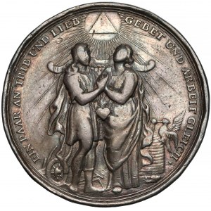 Niemcy, Augsburg, srebrny medal zaślubinowy (~1700 r.)