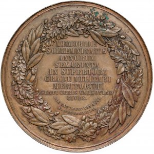 1872 r. Medal, Fiodor Berg, 60-lecie służby - bardzo rzadki