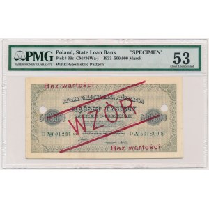 500.000 mkp 1923 - WZÓR- 7 cyfr - D - z perforacją