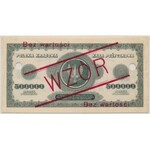 500.000 mkp 1923 - WZÓR- 7 cyfr - D - z perforacją