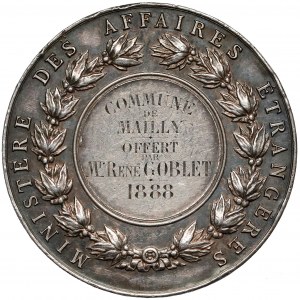 France, Medal SILVER Ministry of Foreign Affairs 1888
