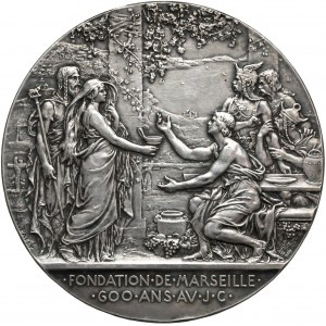 France, Medal SILVER 2500 years of Marseille 1900
