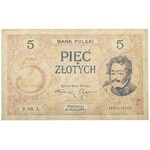 5 złotych 1919 - wzór jednostronny - S.60.A. - numeracja zerowa - 000,000