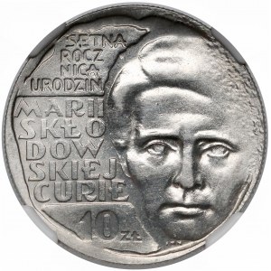 Próba NIKIEL 10 złotych 1967 Skłodowska - na wprost