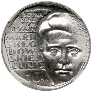 Próba NIKIEL 10 złotych 1967 Skłodowska - na wprost