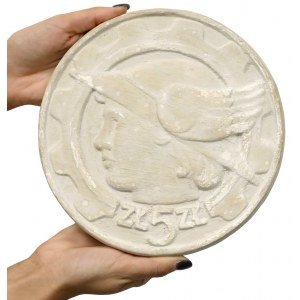 Model GIPSOWY na konkurs monety 5 złotych (1958?) 