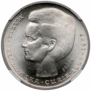 Próba NIKIEL 10 złotych 1967 Skłodowska - w lewo