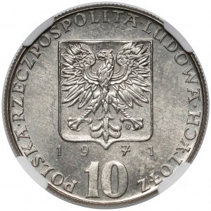 Próba NIKIEL 10 złotych 1971 FAO - Ryba