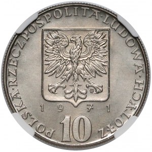 Próba NIKIEL 10 złotych 1971 FAO - Ryba