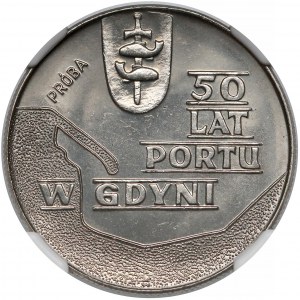 Próba NIKIEL 10 złotych 1972 Port w Gdyni - tło z deseniem