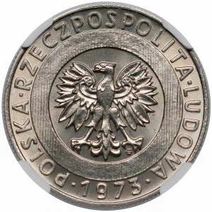 Próba NIKIEL 20 złotych 1973 Wieżowiec i Kłosy - PRÓBA na skos