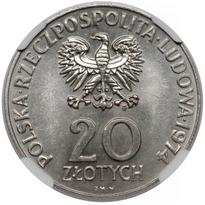 Próba NIKIEL 20 złotych 1974 XXV lat RWPG - gładkie 