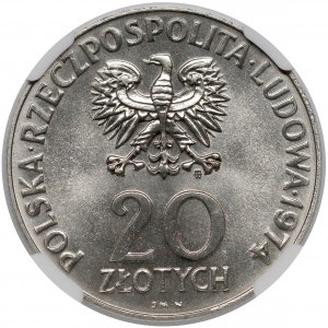 Próba NIKIEL 20 złotych 1974 XXV lat RWPG - deseń