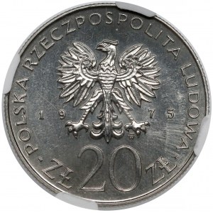 Próba NIKIEL 20 złotych 1975 Rok Kobiet - głowa