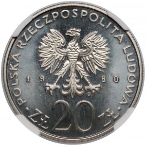 Próba NIKIEL 20 złotych 1980 XXII Olimpiada - biegacz