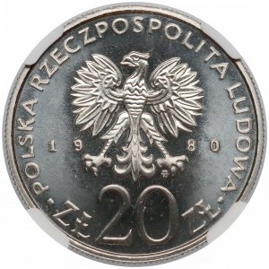 Próba NIKIEL 20 złotych 1980 XXII Olimpiada - biegacz