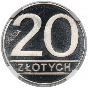 Próba NIKIEL 20 złotych 1989 - PRÓBA równolegle