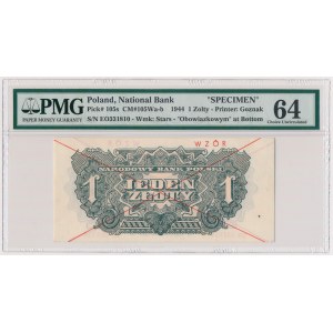 1 złoty 1944 ...owym - z nadrukiem WZÓR