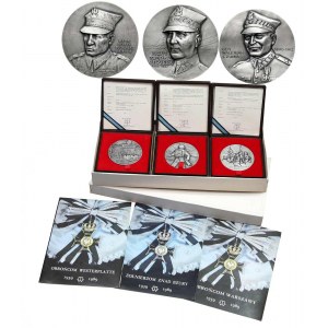 KOMPLET medali Żołnierzom Polskim II Wojny Światowej - SREBRO - (19szt)