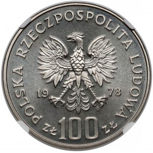 Próba NIKIEL 100 złotych 1978 Janusz Korczak - na wprost