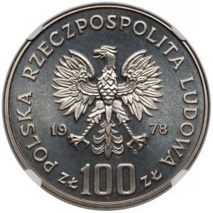 Próba NIKIEL 100 złotych 1978 Janusz Korczak - na wprost