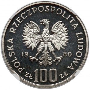 Próba NIKIEL 100 złotych 1980 XXII Olimpiada - znicz 